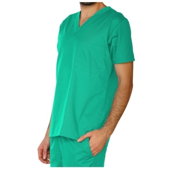 Premium Unisex Scrub Top Jade Antimicrobial NWT - Picture 3 of 4